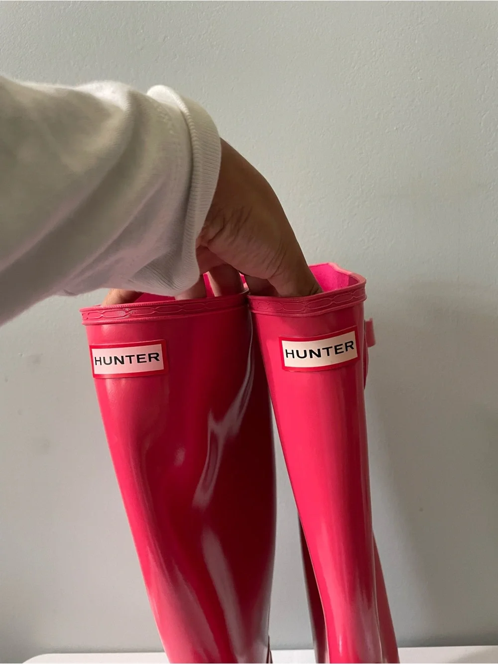 Hunter Original Gloss Women's Tall Rain Boots - Lipgloss Pink